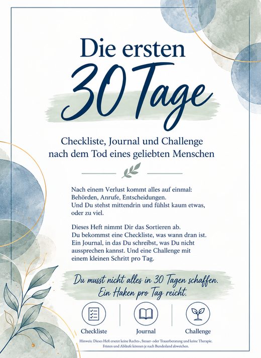 Titelseite des Hefts Die ersten 30 Tage